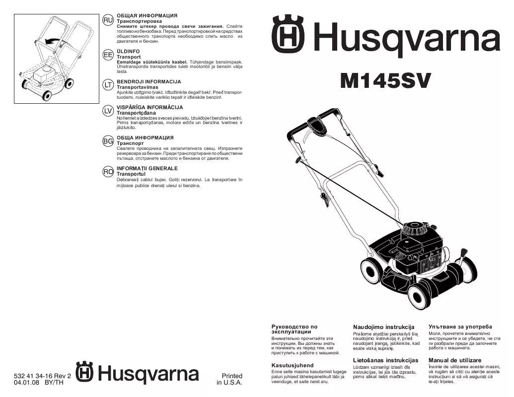 Mode d'emploi HUSQVARNA M145SV