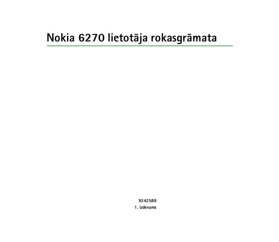 Mode d'emploi NOKIA 6270