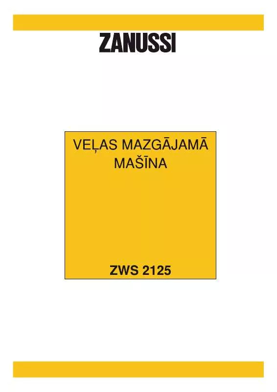 Mode d'emploi ZANUSSI ZWS2125W