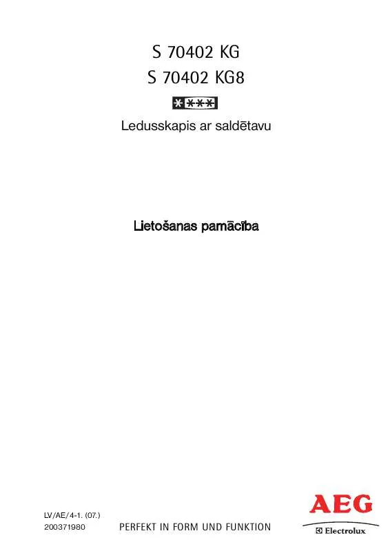 Mode d'emploi AEG-ELECTROLUX S70402KG8