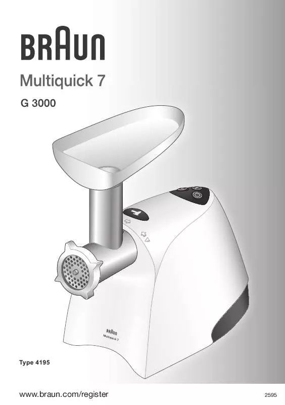 Mode d'emploi BRAUN MULTIQUICK 7