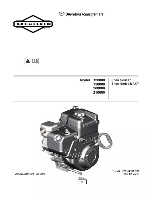 Mode d'emploi BRIGGS & STRATTON 120000