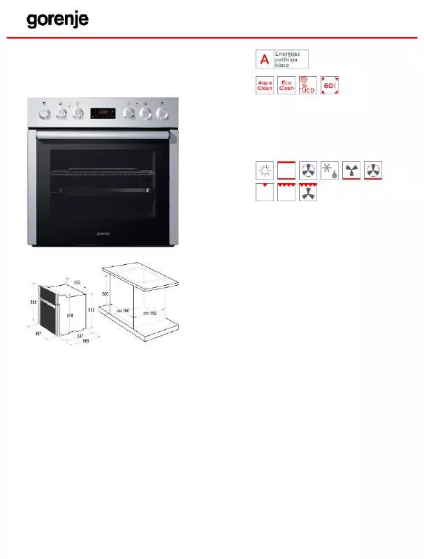 Mode d'emploi GORENJE BC7310AX