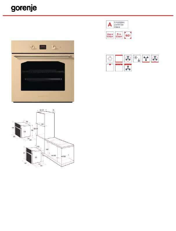 Mode d'emploi GORENJE BO7345RW