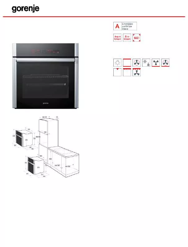 Mode d'emploi GORENJE BO8630AX