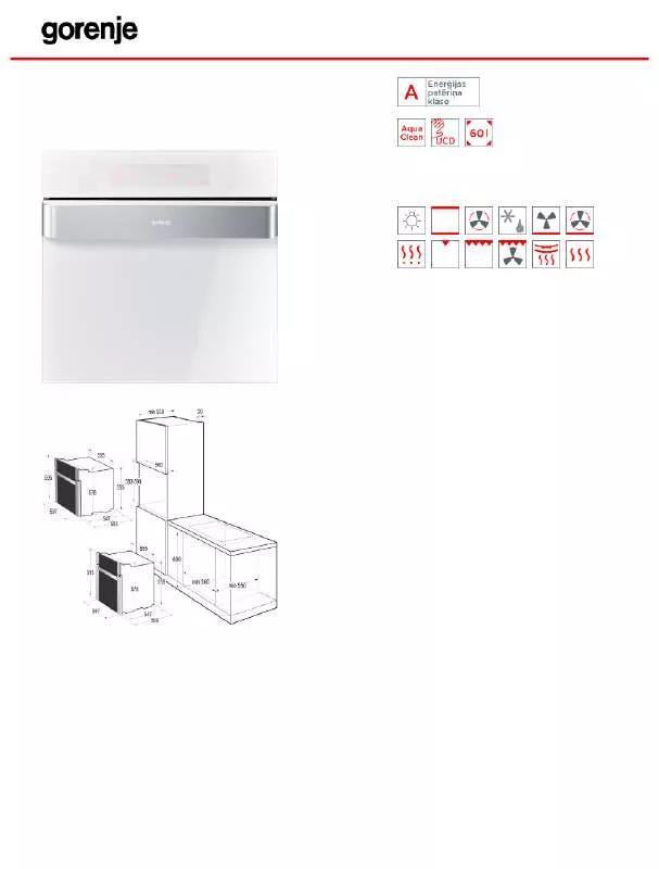 Mode d'emploi GORENJE BO87-ORA-W