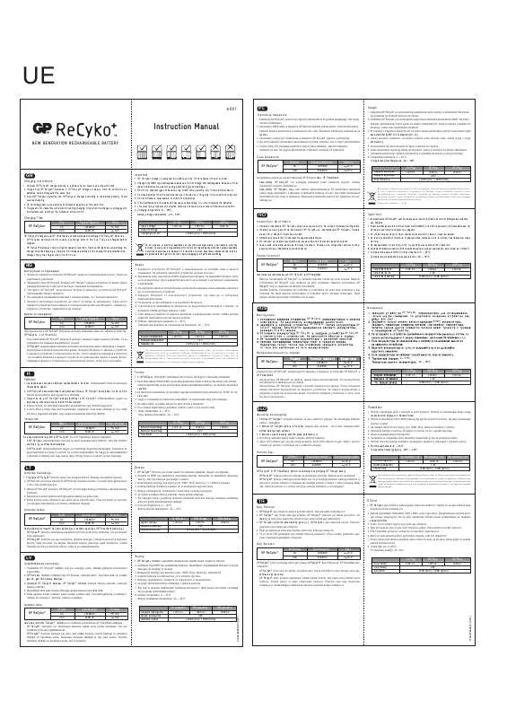 Mode d'emploi GP BATTERIES RECYKO+ AR01