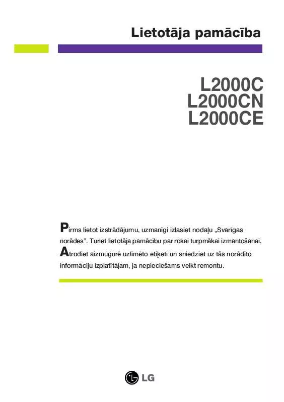 Mode d'emploi LG L2000C
