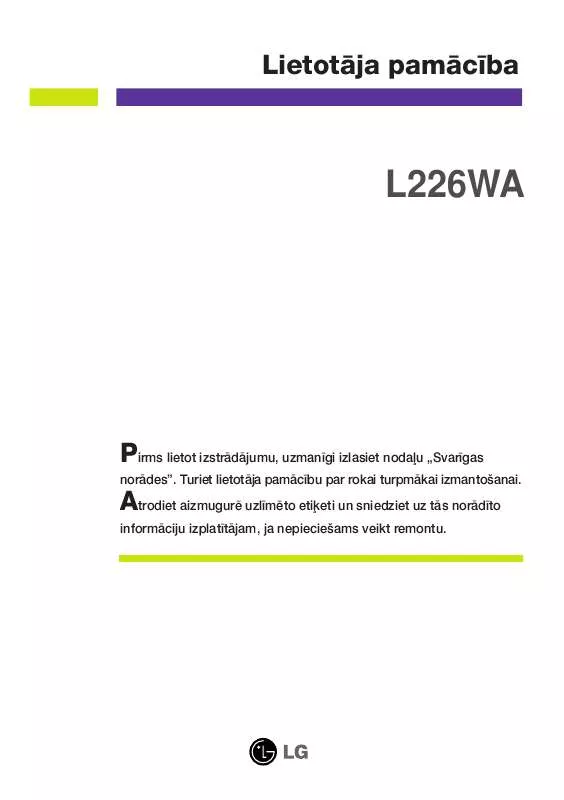 Mode d'emploi LG L226WA