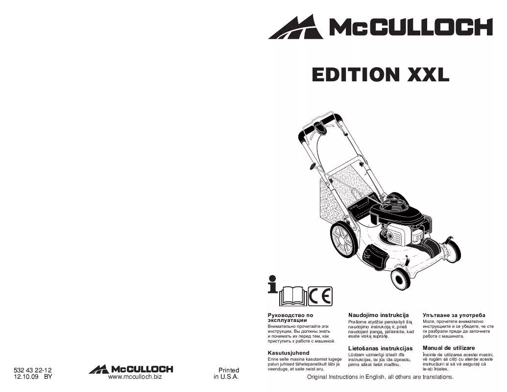 Mode d'emploi MCCULLOCH EDITION XXL