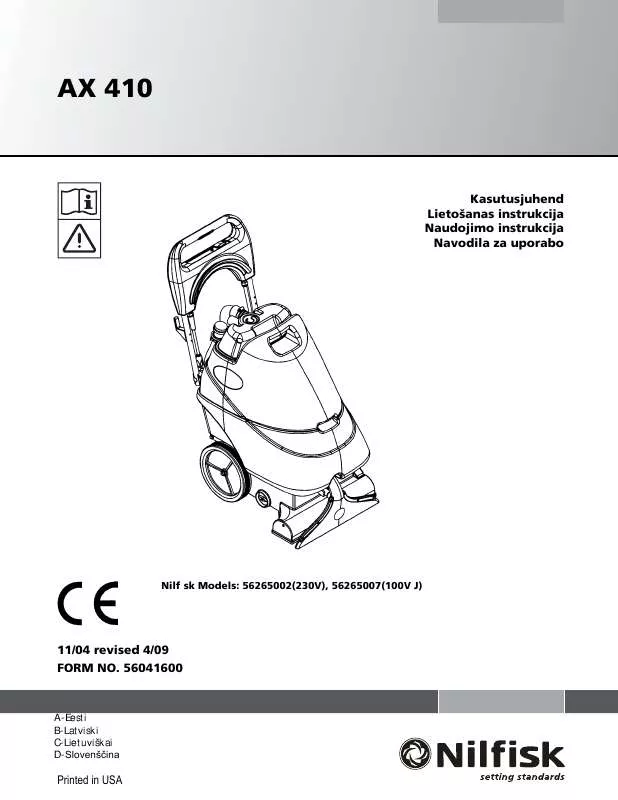 Mode d'emploi NILFISK AX 410