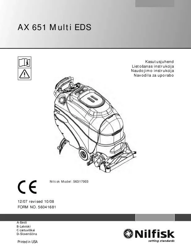 Mode d'emploi NILFISK AX 651 MULTI EDS