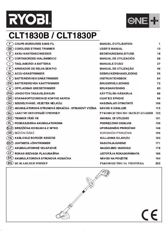 Mode d'emploi RYOBI CLT1830B