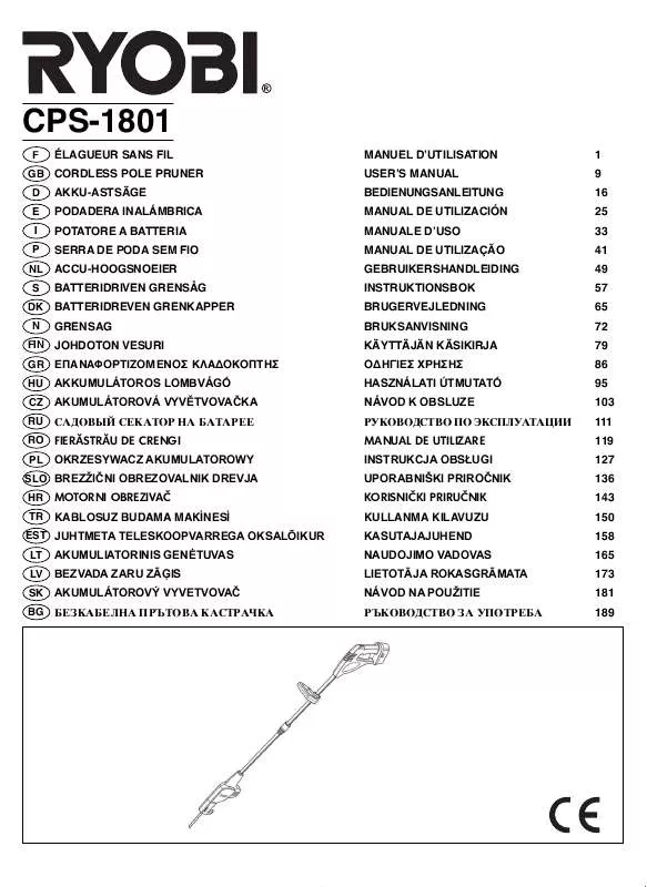 Mode d'emploi RYOBI CPS-1801