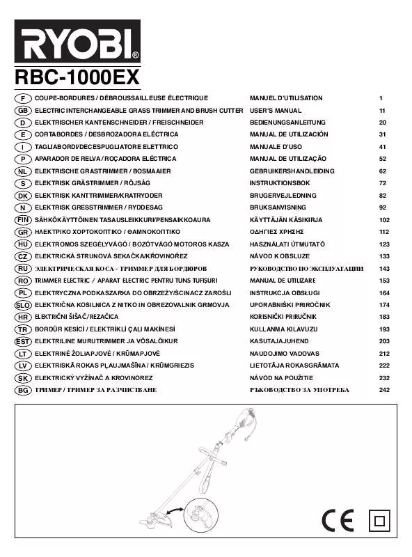 Mode d'emploi RYOBI RBC1000EX