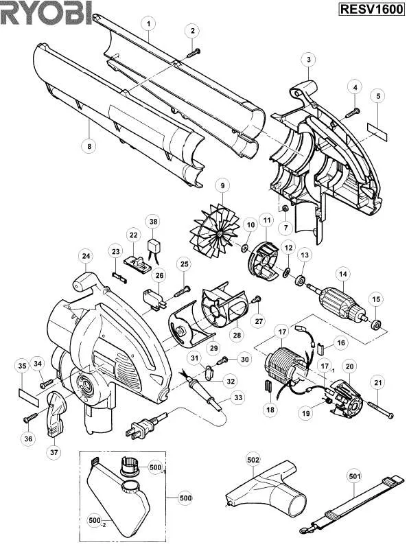 Mode d'emploi RYOBI RESV1600