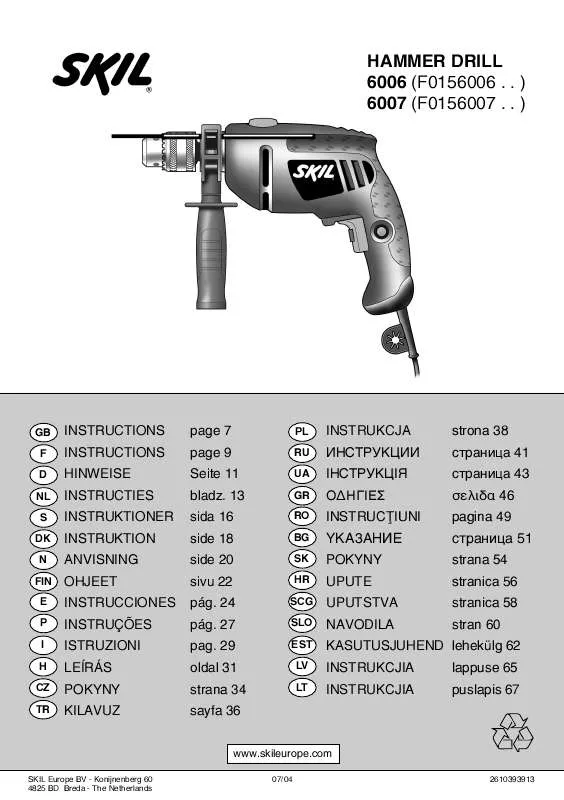 Mode d'emploi SKIL 6006