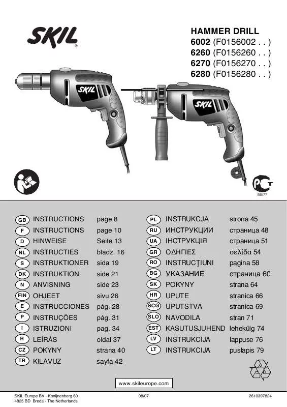 Mode d'emploi SKIL 6280