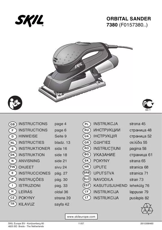 Mode d'emploi SKIL 7380