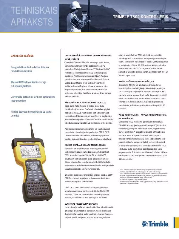 Mode d'emploi TRIMBLE TSC2