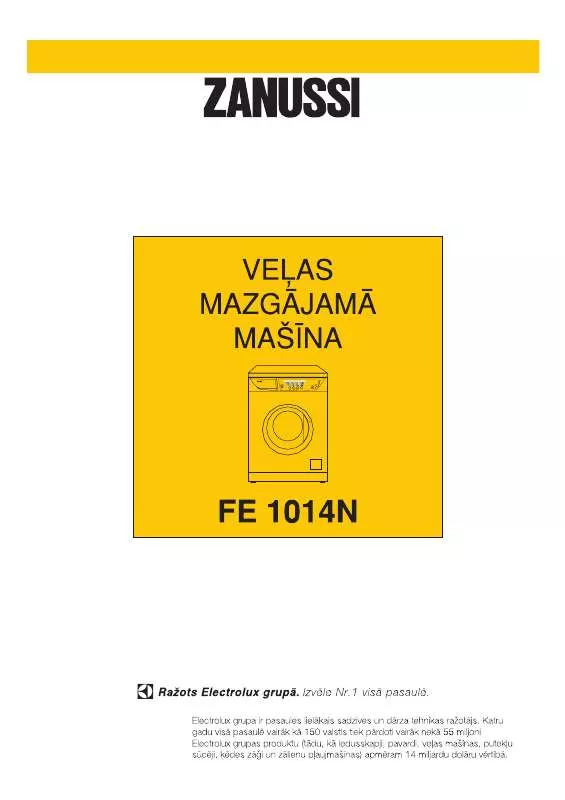 Mode d'emploi ZANUSSI FE1014N