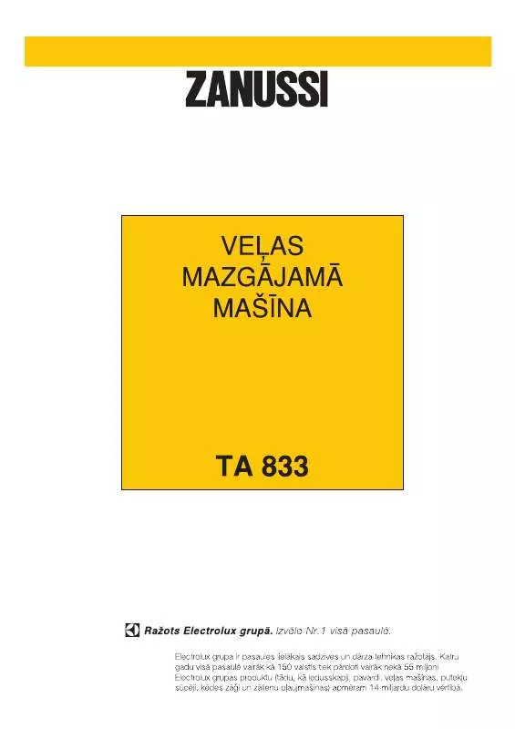 Mode d'emploi ZANUSSI TA833V