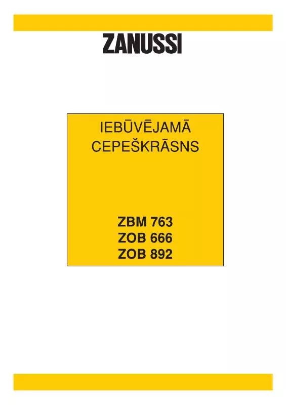 Mode d'emploi ZANUSSI ZBM763X