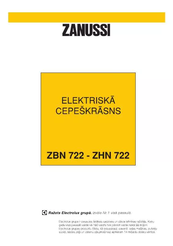 Mode d'emploi ZANUSSI ZBN722W