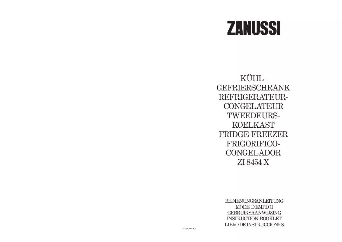 Mode d'emploi ZANUSSI ZI8454X