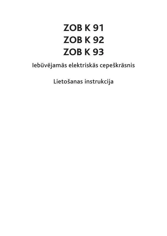 Mode d'emploi ZANUSSI ZOBK91X