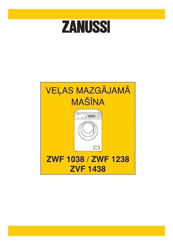 Mode d'emploi ZANUSSI ZWF1038